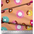 thumbnail image 2 of Soimoi Orange Rayon Crepe Fabric Donuts Food Printed Fabric 1 Yard 46 Inch Wide, 2 of 5