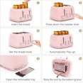 thumbnail image 5 of Toaster 4 Slice, Retro Stainless Toaster with 6 Bread Shade Settings,1.5''Wide Slots Toaster with Cancel/Defrost/Reheat Functions,Dual Independent Control Panel (Pink), 5 of 5