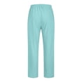 thumbnail image 4 of WRKEKC Casual Pants for Men Cotton Linen Drawstring Elastic Waist Linen Pants Solid Color for Comfort Wear, 4 of 5