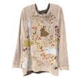 thumbnail image 1 of Pompotops Women Retro Print Loose O-Neck Long-Sleeved Fleece Oversized Sweatshirt Pullover, 1 of 4