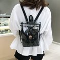 thumbnail image 2 of Small Travel Backpack Transparent Backpack/Handbag,Transparent Multipurpose Travel Bag,Transparent Vinyl Travel Bag,Ball Game Concert Transparent Backpack with An Opaque, 2 of 7