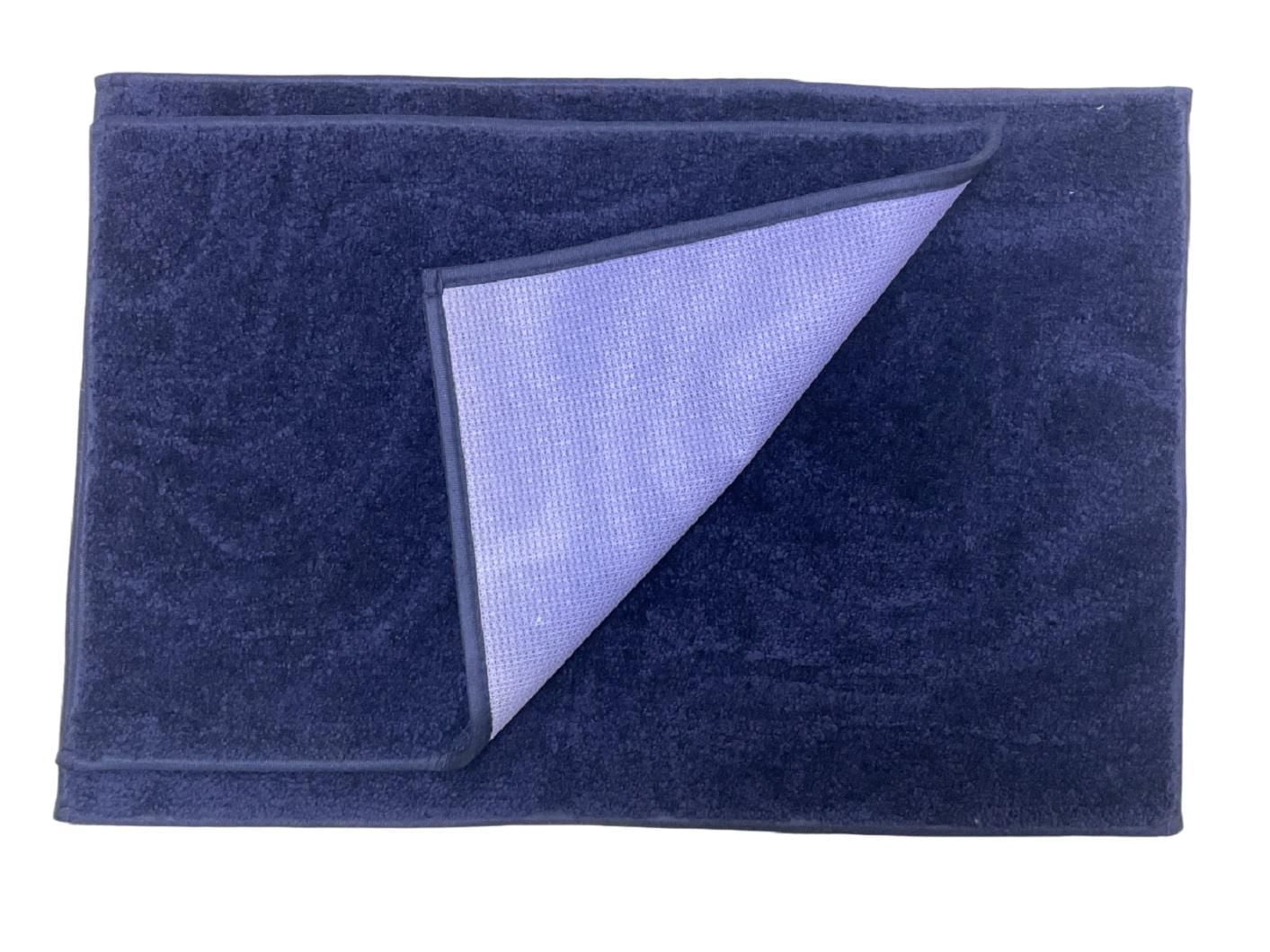 Ensemble de 2 tapis de bain en microfibre bleu marine Home Décor Inc. – Doux, absorbant, antidérapant, à séchage rapide, lavable en machine, convient aux enfants et aux adultes