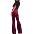 thumbnail image 2 of Women Velvet Flared Trousers, Solid Color High Waist Wide Leg Long Pants, 2 of 8