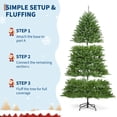 thumbnail image 4 of 4.5 FT Prelit Artificial Christmas Tree with Dual Color LED Lights, 380 Branch Tips, Hinged Branches, Foldable Metal Stand, Foot Pedal, Easy Assembly, Indoor Holiday Home Decor, 4 of 8