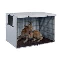 thumbnail image 4 of Dog Cage Cover, Dustproof Coldproof Sunproof Easy To Clean Pet Crate Cover  For Home For Outdoor Black,Gray,Beige, 4 of 8