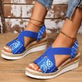 thumbnail image 2 of Womens Sandals Printed Beach Slippers Summer Wedge Platform Arch Support Orthopedic Shoes, 2 of 9