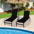 thumbnail image 1 of Costway Lot de 2 Chaises Longues à 6 Positions Chaise Longue Aluminium Inclinable Réglable Noir, 1 of 9