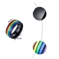 thumbnail image 4 of Stainless Steel Enamel Rainbow LGBT Ring Lesbian Gay Ring, 4 of 6