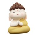 thumbnail image 3 of Buddha Statue Ornement Figurine Bouddhiste Résine Dessin Animé Mini Sculpture de Table pour A, 3 of 9