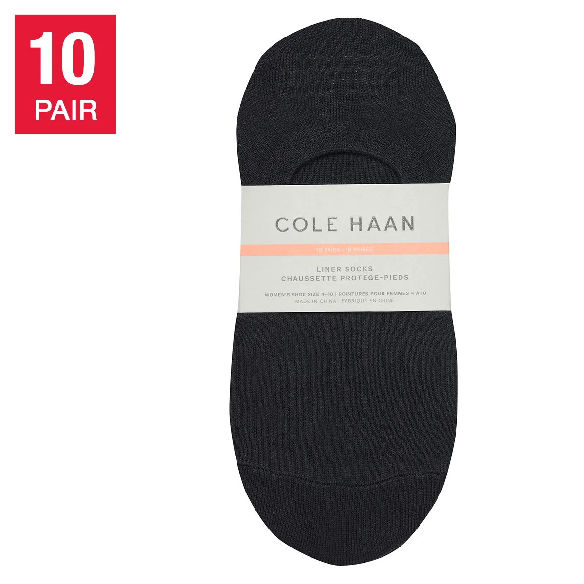 Cole Haan Women’s Liner Sock, 10-pair