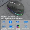thumbnail image 4 of Wireless Gaming Mouse 2.4g Bluetooth-compatible 5.1 Dual-mode 2400dpi Mute Computer Mouse For Game Office pink, 4 of 5