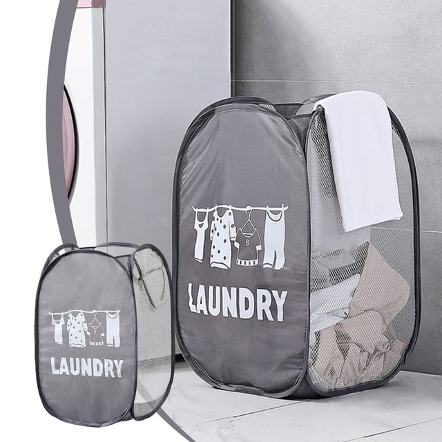 Chmadoxn Closet Organizers and Storage, Foldable Dirty Clothes Basket Three Sided Mesh Dirty Clothes Basket Breathable Dirty Clothes Storage Frame Clothes Storage Basket Laundry Basket