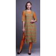 thumbnail image 2 of Bimba Kurti Droite Décontractée Imprimée Haut à Manches 3/4 Longue Kurta Robe pour Femmes, 2 of 6