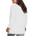 thumbnail image 3 of T-shirts à Manches Longues pour Femmes, Couleur Unie, Décontractés, Col Ras du Cou, Automne Hiver, T-Shirts Basiques, 3 of 6