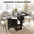 thumbnail image 4 of HOMCOM Foldable Dining Table, Drop Leaf Table with Storage for Kitchen, 4 of 10