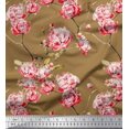 thumbnail image 1 of Soimoi Poly Georgette Fabric Flower & Leaves Watercolor Print Sewing Fabric Yard 52 Inch Wide, 1 of 3