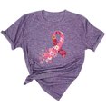 thumbnail image 2 of TIMIFIS T-Shirt Ruban Rose de Sensibilisation au Cancer du Sein pour Femmes T-Shirts Cancer du Sein Été Ample Imprimé Col Rond T-Shirt Manches Courtes Blouse Décontractée Automne/hiver, 2 of 5