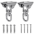 thumbnail image 1 of Graflsoa Stainless Steel Swing Hanger Set with 360° Rotation, Removable Safety Buckle, and Custom Washers for Aerial Yoga, Hammocks, and More (Includes 2 Hangers, 4 Expansion Bolts, 4 Screws), 1 of 6