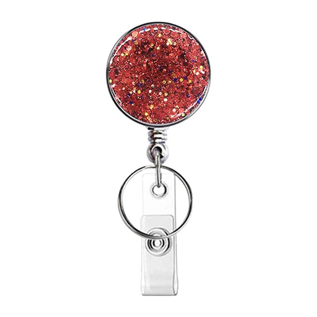 Retractable Badge Holder Lightweight Card Reel With Key Ring Belt Clip For Teacher Student ID