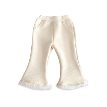 cfhntfmh Pantalons pour Bébés Filles Garçons Mode Taille Élastique Pantalons Bootcut Nouveau-Né Nourrisson Chauds Épaissis Pantalons à Jambes Larges