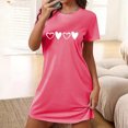 thumbnail image 2 of Pyjama pour Femmes Jupe Coton Doux Chemises de Nuit Imprimées pour Femmes Manches Courtes T-Shirts de Nuit Vêtements de Nuit Décontracté Robe de Pyjama Imprimée Douce Confortable Robe de Nuit Classique Robes TG, 2 of 3