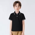 thumbnail image 2 of Chemises Garçons Manches Courtes Décontracté Polo Uni Noir 12-13 Ans, 2 of 6