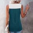 thumbnail image 3 of Jupe Plissée Sans Manches Patchwork Col Rond Blouse, 3 of 9