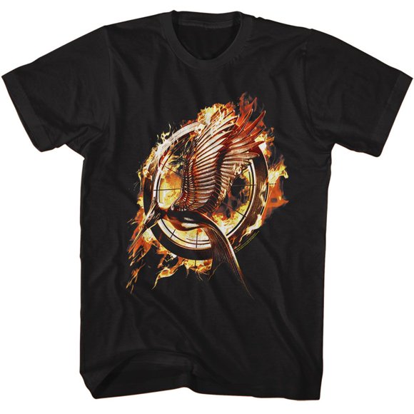 Hunger Games Catching Fire Mockingjay Black Adult T-Shirt