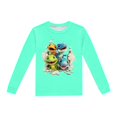 thumbnail image 5 of Pyjamas pour Garçons, Imprimé Dinosaure, Col Rond, Manches Longues, Ensemble de Pyjama 2 Pcs, Printemps Automne, Vert Menthe, 5 Ans-6 Ans, 5 of 5