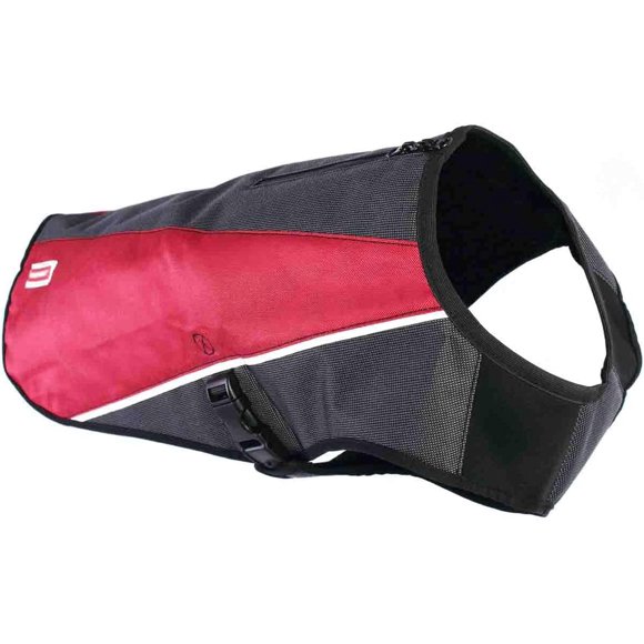 EzyDog Element Best Dog Jacket - Premium Wind and Waterproof Reflective Dog Coat for Safety and Protection - Provides Leash Access to Harness or Collar (Scarlett Medium)