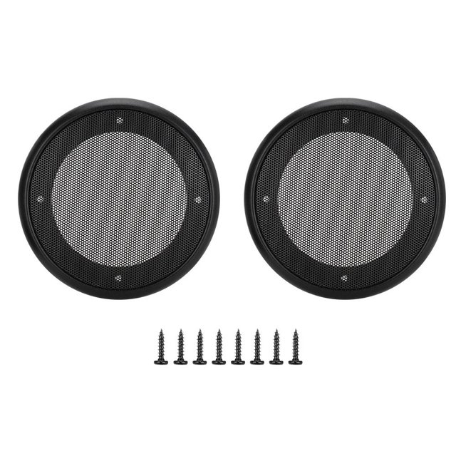 2 Pcs Housses de Haut-Parleur Audio en Métal de 4 Po, Protectrices, Décoratives, en Maille Circulaire, Noir+noir