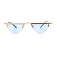 thumbnail image 4 of Funky Cropped Half Circle Flat Top Half Metal Rim Hippie Sunglasses Gold - Blue, 4 of 7