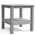 thumbnail image 1 of Table Adirondack Table d'Appoint d'Extérieur 18 Pouces à Deux Niveaux Carrée Table de Bout avec Étagère de Rangement Gain de Place, 1 of 6