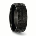 thumbnail image 4 of Titanium Black IP-Plated Hammered 8mm Band Ring 11.5 Size, 4 of 6