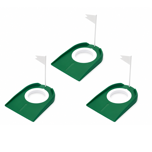 QualitChoice Golf Hole Mini Golf Course Yard Cups Includes Complete Set With Numbered Flags For Personalized Practice Puttees white*3