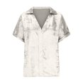 thumbnail image 4 of Plebaso Femmes 2025 Hauts Élégants Décontractés Manches Courtes Col en V Chemisiers à Col T-Shirts Mode pour Femmes, 4 of 6