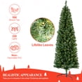 thumbnail image 2 of 6.5FT Pre-Lit Pencil Christmas Tree,  Artificial Christmas Trees 250 LED Lights with 8 Modes, Slim Christmas Decorations with 586 Branch Tips & Metal Stand for Holiday Home Decor, 2 of 6