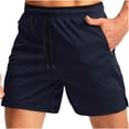 thumbnail image 1 of Plebaso Running Shorts for Men Drawstring Workout Athletic Shorts Lightweight Shorts with Zipper Pockets, 1 of 2