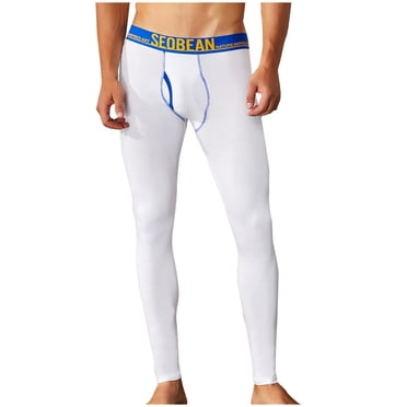 Mens Thermal Underwear Mens Print Cotton Breathable Sports Leggings Thermal Long Johns Underwear Pants