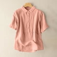 thumbnail image 2 of Sentmoon Linen Tops for Women Summer Collar Relaxed Women's Tunic Tops with Button Short Sleeve Tunic Tops Soft and Comfortable for Lounge at Home XXL, 2 of 6