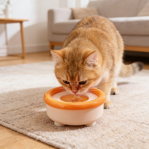 Dvkptbk water bowl Automatic Floating Water Bowl for Cats and Dogs Gentle on Pet Beard Foolproof To Clean Disclose Proof Suitable for Small To Medium Sized Pet