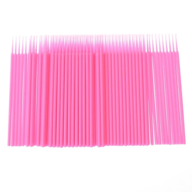 100pcs Double Head Disposable Swab Fiber Buds Plastic Sticks Eyebrow Eyelash Make Up Tools