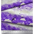 thumbnail image 2 of Soimoi Rayon Fabric Clouds & Flying Swift Bird Decor Fabric Printed Yard 56 Inch Wide, 2 of 3
