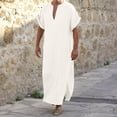 thumbnail image 2 of Ketyyh-chn99 Shirt T - pour Homme Mode Hommes Décontracté Mode Coton Col en V Manches Courtes Robe Veste Blanc, TG, 2 of 5
