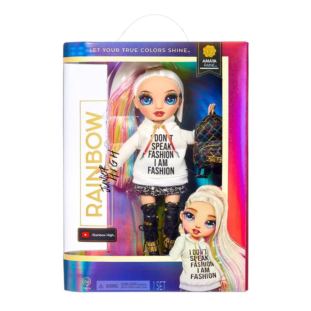 Rainbow High Jr High Amaya Raine – Poupée-mannequin de 9 po (23 cm) ARC-EN-CIEL