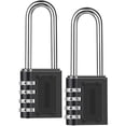 thumbnail image 1 of Dvkptbk Password Lock 2PCS Combination Padlock Long Shackle Lock 4 Digit Resettable Combination Lock Password Lock, 1 of 8