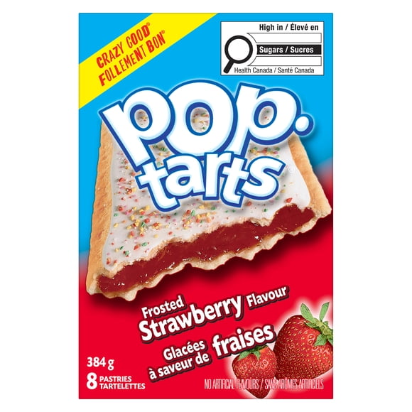 Tartelettes pour grille-pain Kellogg's pop-tarts Glacées aux fraises, 384 g (8 tartelettes)