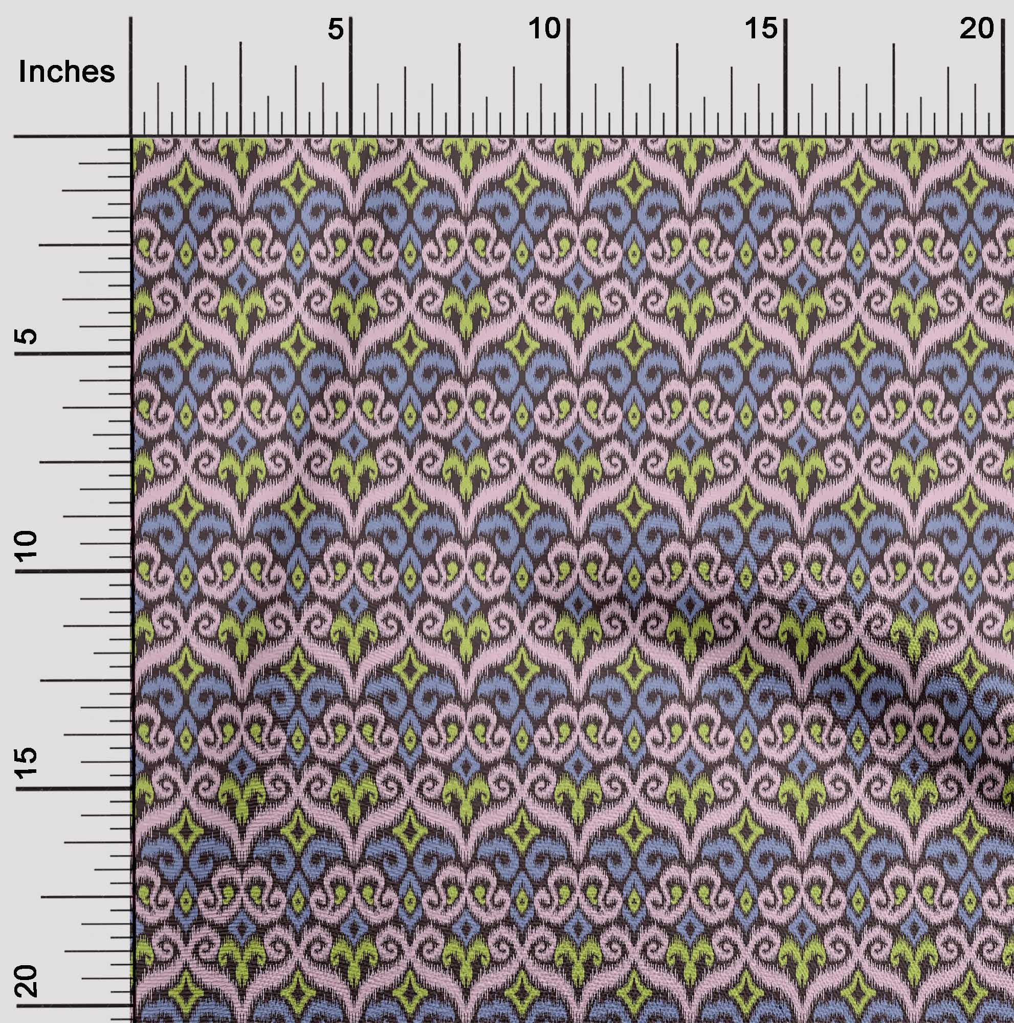 oneOone Polyester Lycra Fabric Swirl & Paisley Ikat Print Fabric By Yard 56 Inch Wide