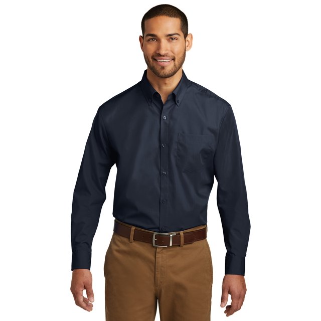 Port Authority Chemise Popeline à Manches Longues Sans Souci. W100