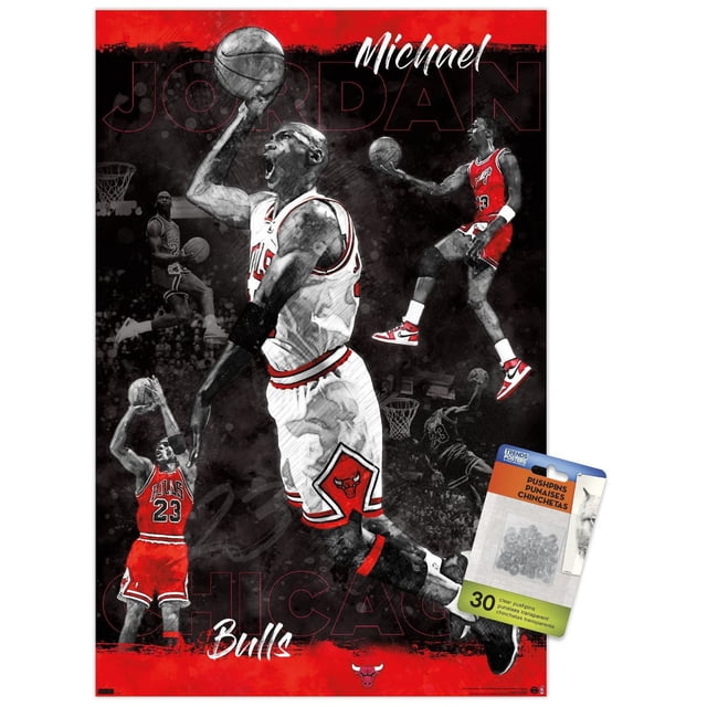 Michael Jordan - Sketch Wall Poster, 22.375" x 34" Framed